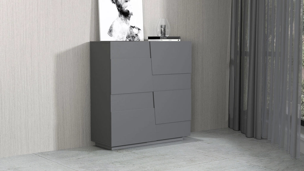 Credenza 2 Ante 120x44x126 cm Pongo 2A Grigio Antracite Opaco