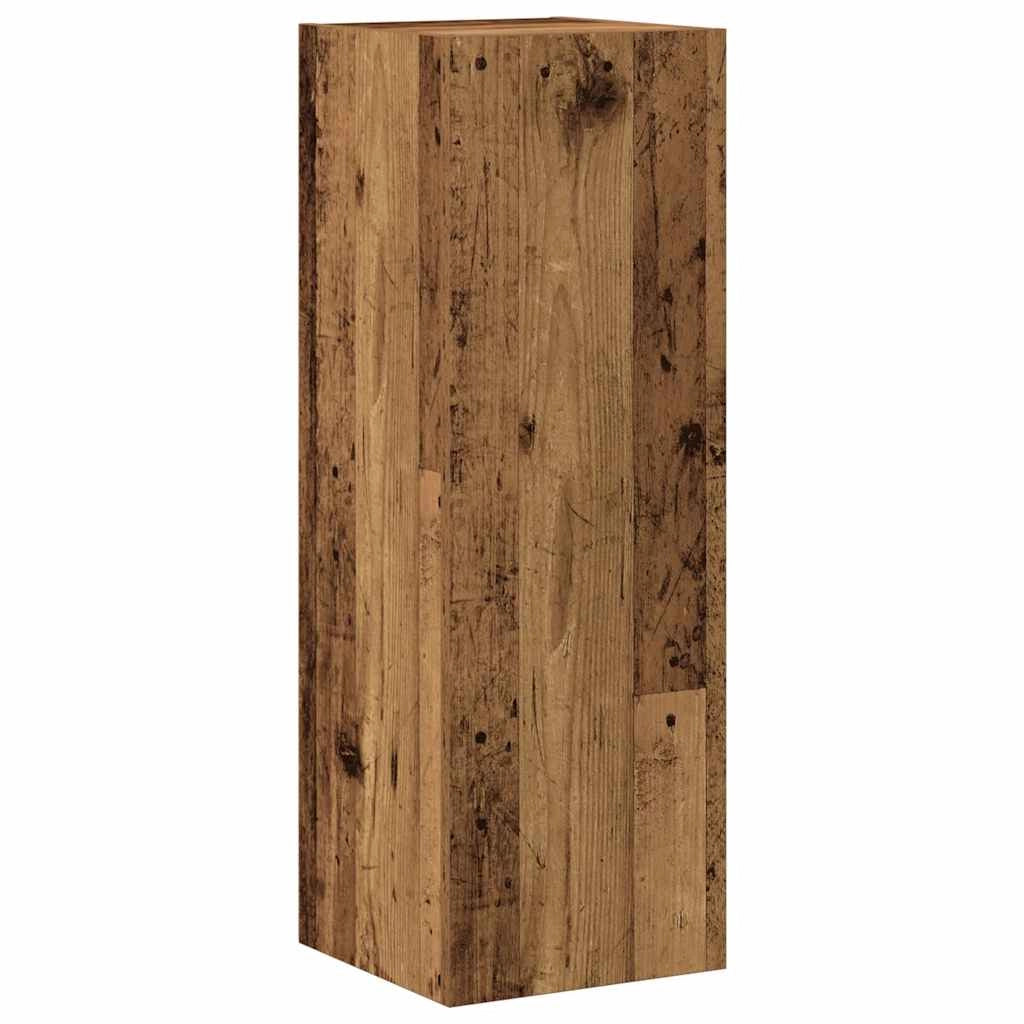 Set di 4 mobili TV a parete dal design moderno con vano contenitore 80 x 30 x 30 cm realizzati in legno composito con finitura effetto legno anticato 02_0055856