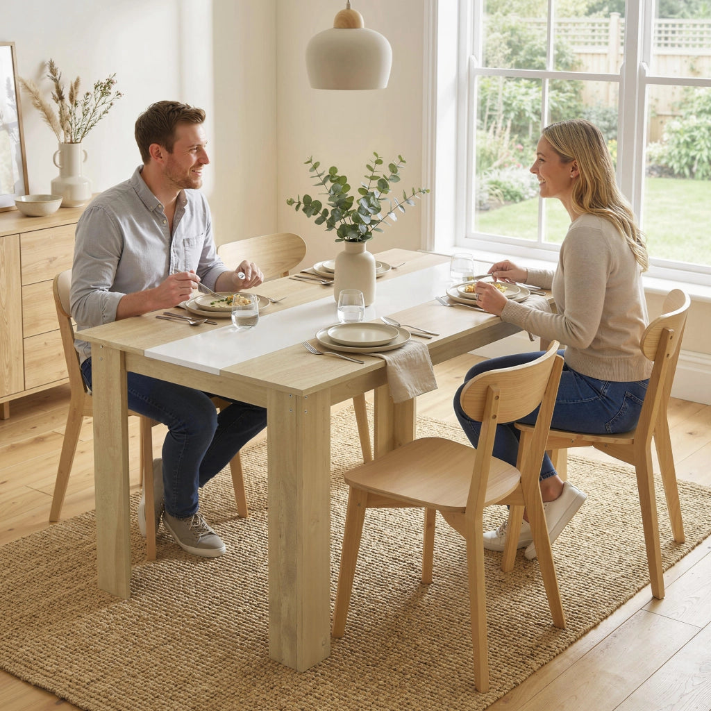 Tavolo da pranzo allungabile moderno in legno ¨C zephmum ¨C bianco 120x69x75 cm