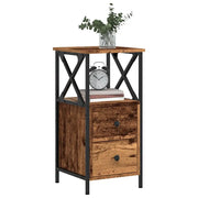vidaXL Comodini Legno Antico 2 pz 34x35,5x70 cm in Legno Multistrato
