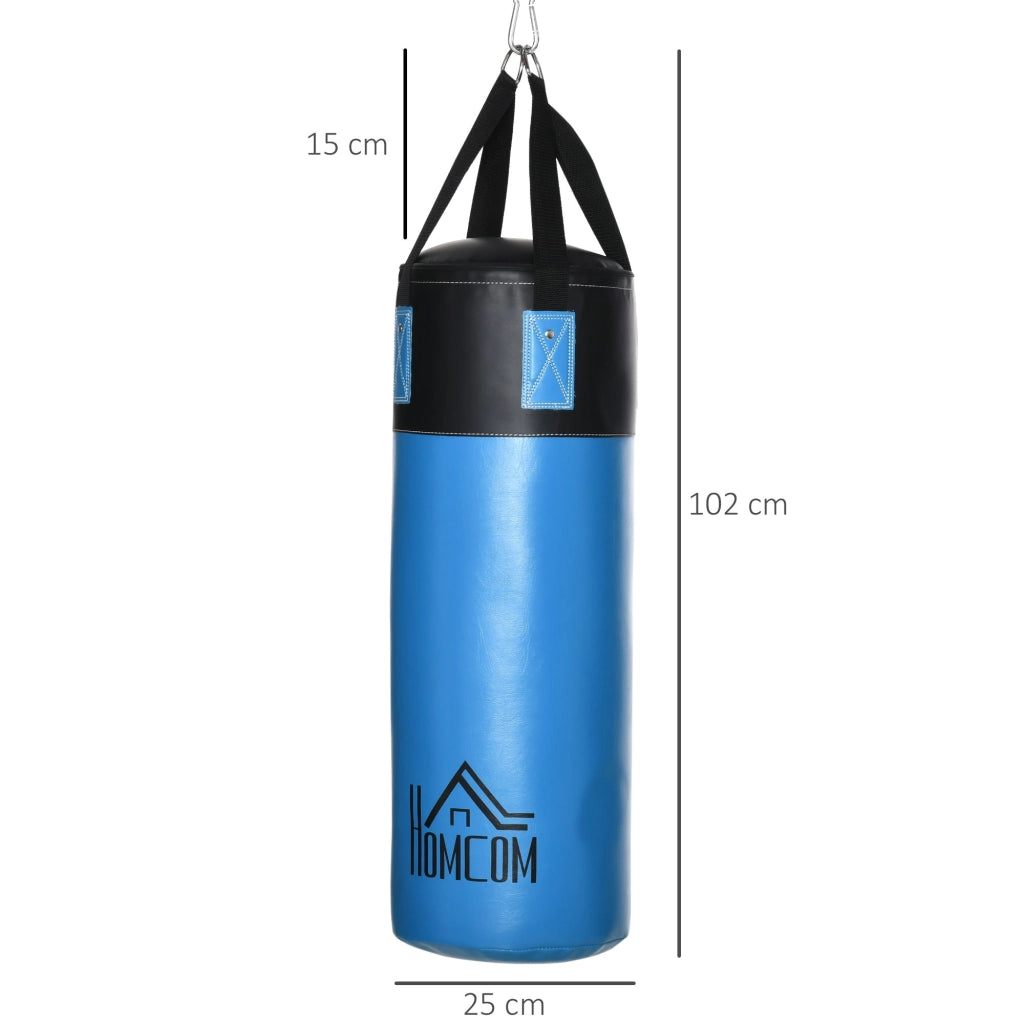 Set Sacco da Boxe da Appendere Sacco per Pugilato a 3 Strati Guantoni e Borsa di Trasporto Blu