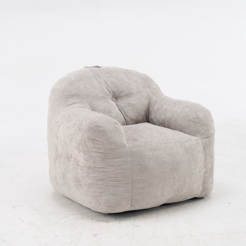 POLTRONA SACCO in faux fur grigio chiaro, senza montaggio