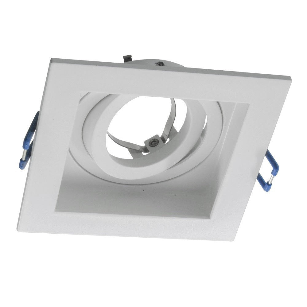 Trade Shop - Faretto Led Incasso Quadrato Smart Alexa Google Lampada Gu10 5w Wifi Rgb Cct 9cm - Bianco