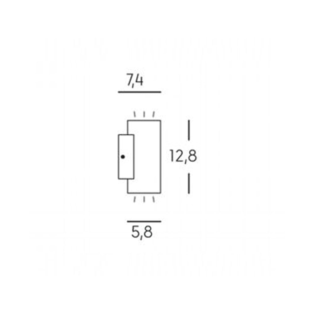Applique Da Esterno Moderna Sino Alluminio E Vetro Bianco Led 3+3W 4000K