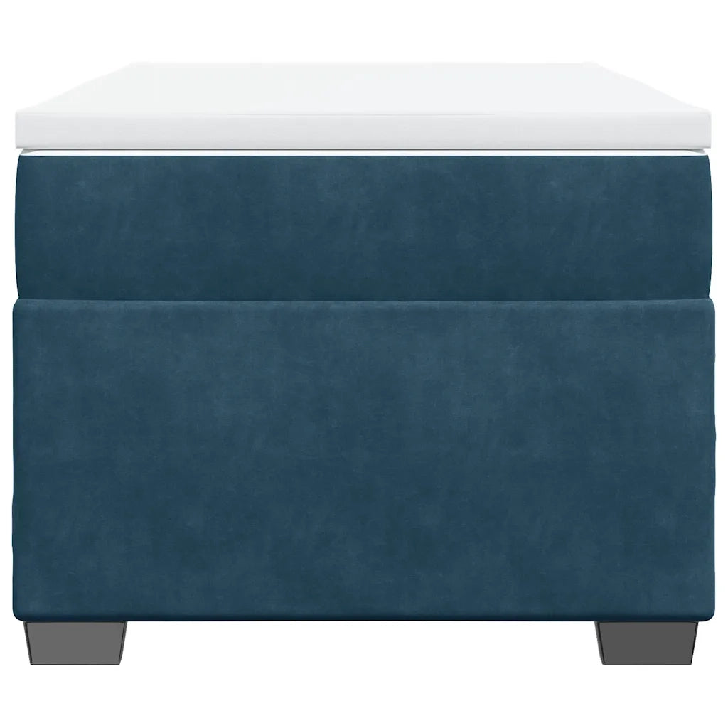 Giroletto a Molle con Materasso Blu Scuro 90x190 cm in Velluto
