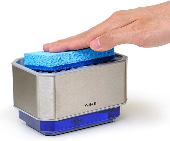 Dispensatore di sapone da cucina in acciaio inossidabile 240 ml, 2 in 1, dispensatore di detersivo da cucina.