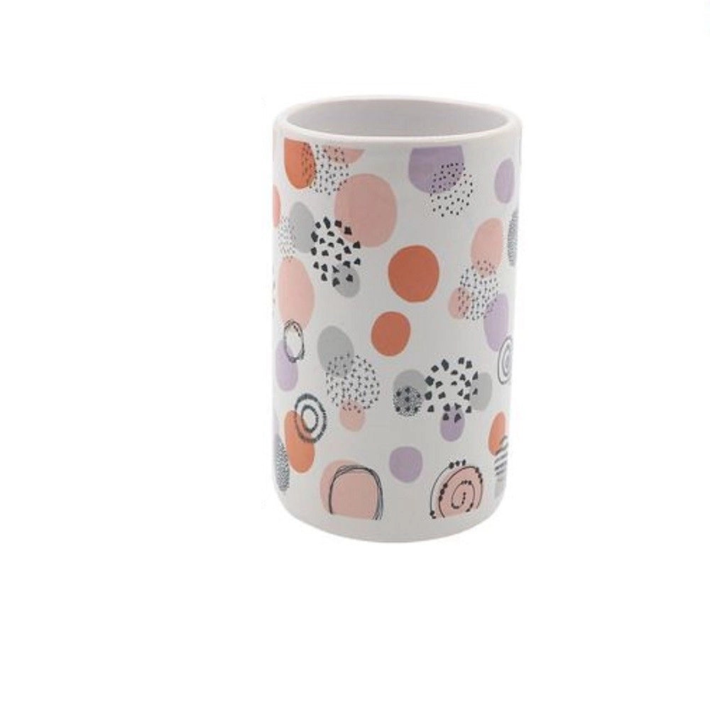 Trade Shop - Bicchiere Portaspazzolino Sfere Astratte Accessori Arredo Bagno 6.8x10.8cm 87078 -
