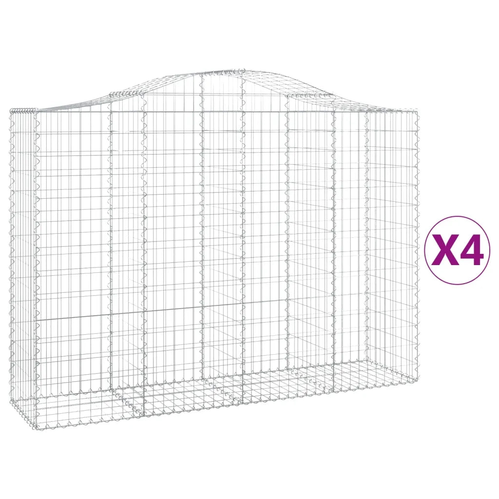 Cesti Gabbioni ad Arco 4 pz 200x50x140/160 cm Ferro Zincatocod mxl 76002