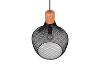 Lampada a Sospensione da Interno Attacco E27 in Metallo Nero Opaco