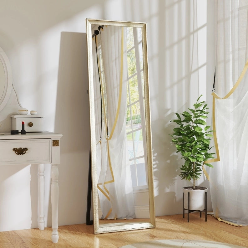 SPECCHIO A FIGURA INTERA 160 x 50 cm Gold con supporto pieghevole