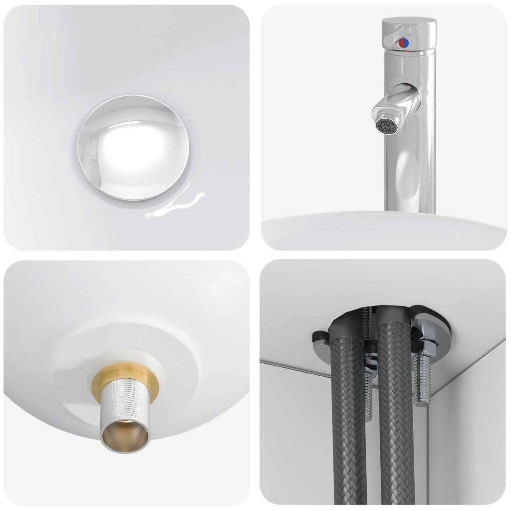 Set di mobili per il bagno 2 pz Bianco Lucido 3406117
