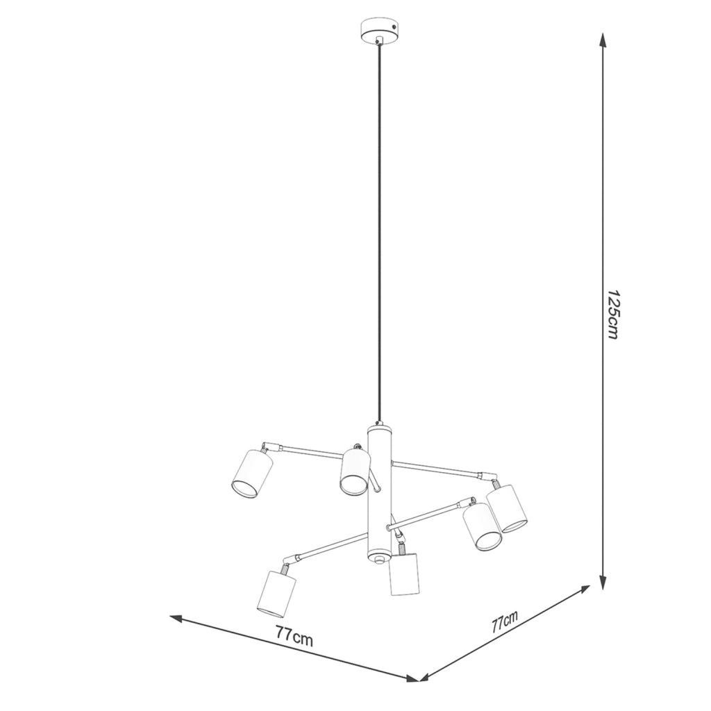 Lampada a sospensione bianca moderna Fjello 6xGU10