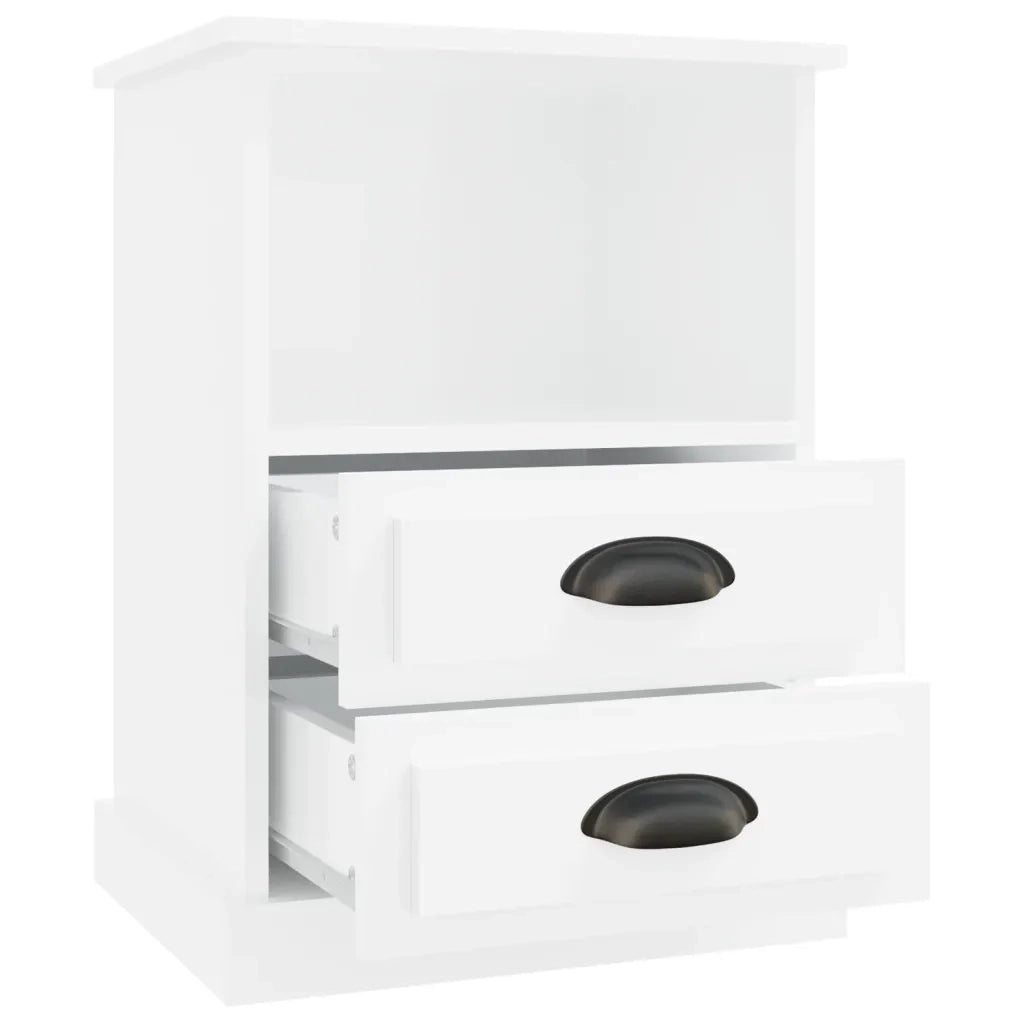 Comodini 2 pz-Set di 2 Tavolino da notte Bianco Lucido 43x36x60 cm