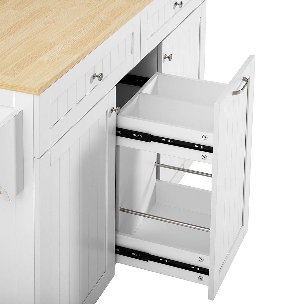 ?lot cucina mobile con ruote - Xylo - Tavolo estendibile, cassetti multifunzione, ideale per cucina e sala da pranzo, bianco