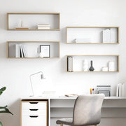 Mensole Parete Cubo 4pz Rovere Sonoma 80x15x26,5cm Multistrato 807116