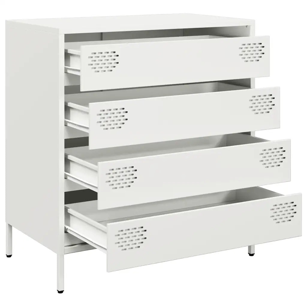 Credenza Bianca 68x39x73,5 cm in Acciaio Laminato a Freddo 851291