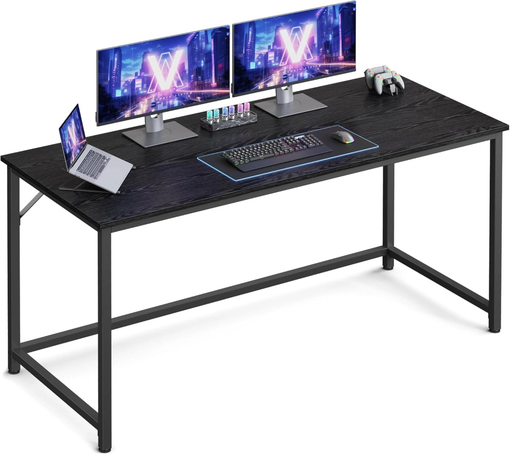 VASAGLE Scrivania per Computer, Postazione Lavoro, 60 x 120 x 76 cm, Scrivania da Ufficio, Studio Camera da Letto Soggiorno, Bianco Acero LWD039W01