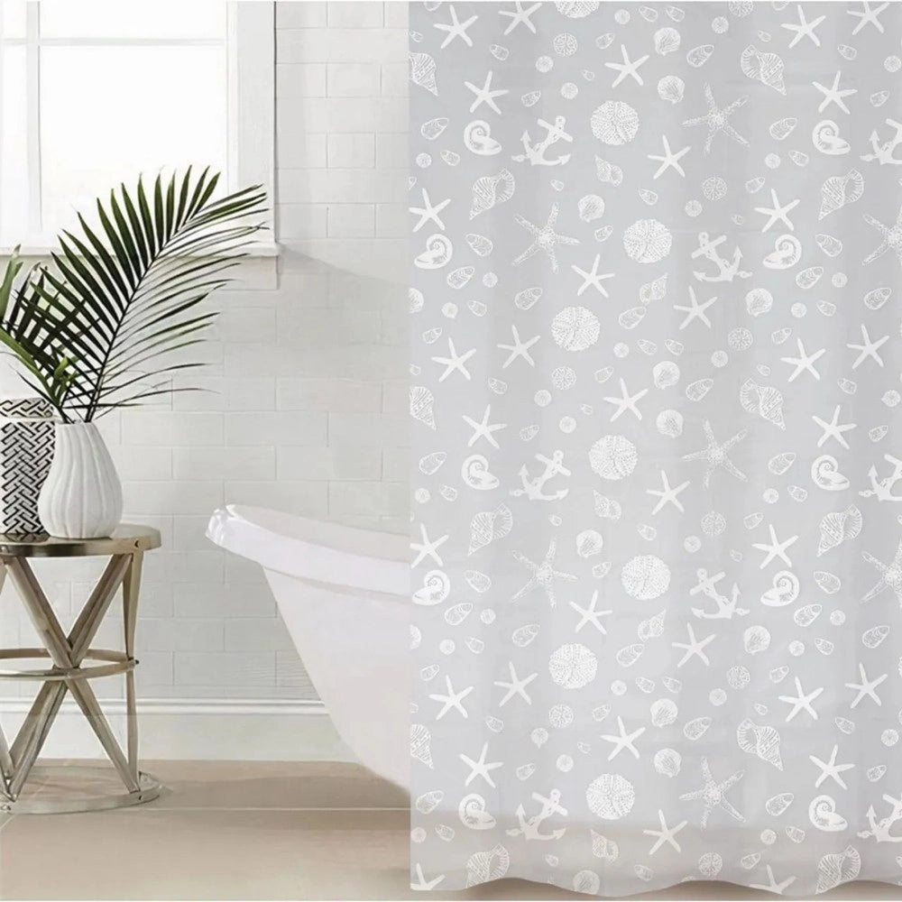 Trade Shop - Tenda Per Doccia Vasca Bagno Design Stile Marino 180x200 Cm Con 12 Anelli 87587 -