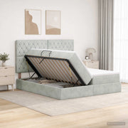 Letto con contenitore LED e materasso Grigio Chiaro 3460254