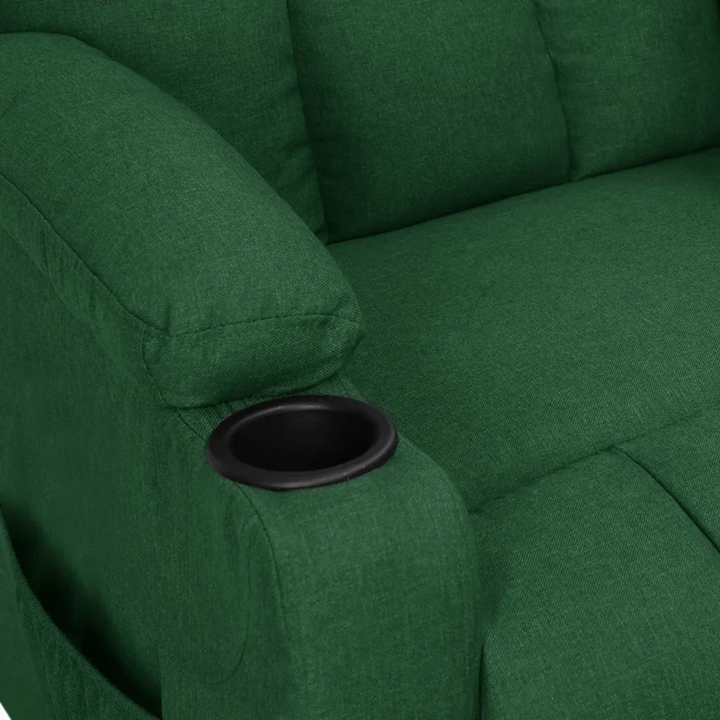 Divano Sedia-Poltrona Reclinabile in Tessuto Verde Scuro 228656