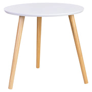 Tavolino ausiliario in legno con 3 gambe bianche 50x50x46h cm