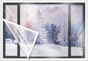 Due rulli di pellicola termica trasparente - isolante autoadesiva per finestre - 47x63 pollici - impermeabile e risparmio energetico