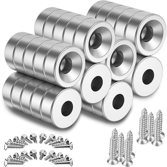 40 pezzi di magneti neodymium extra forti, 8x3mm magneti rotondi multifunzionali con testa e viti inculcate, per pannello magnetico, frigorifero, pannello magnetico, cucina, ufficio