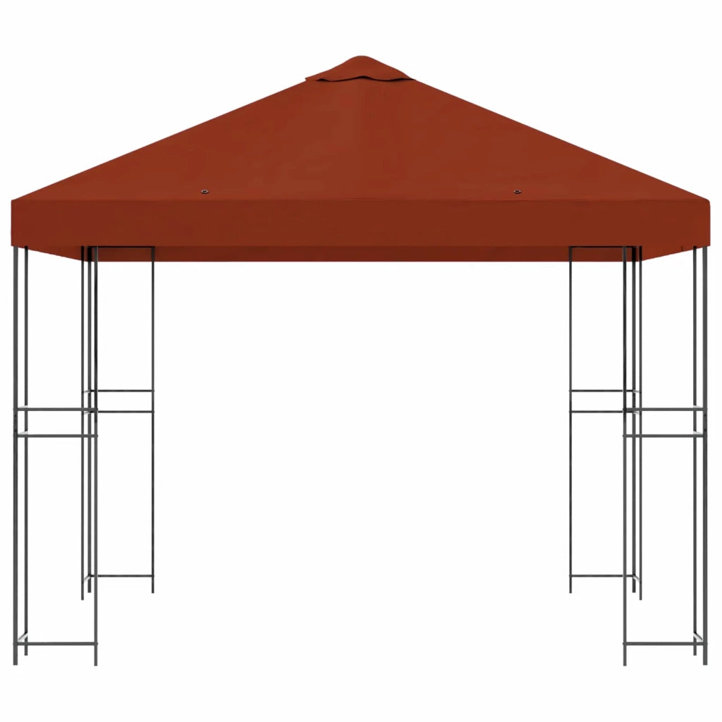 Gazebo 3 x 3 m Terracotta Poliestere e Acciaio 190 gsm