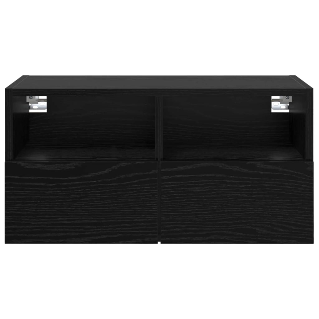 Mobile TV da parete Rovere Nero 60 x 30 x 30 cm 882926