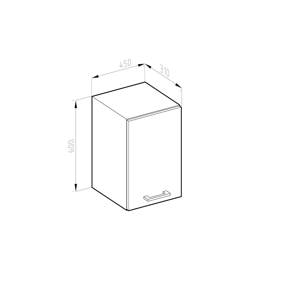 Vicco Pensile da cucina Bianco lucido 45 cm