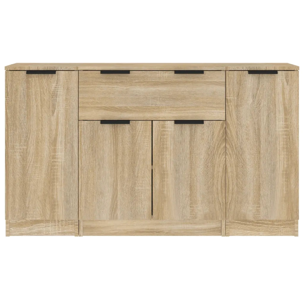 Credenze 3 pz | Madia | Buffet da pranzo | Armadio da pranzo Rovere Sonoma in Legno Multistrato