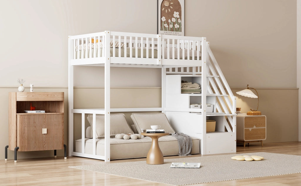 letto a castello legno bianco 97 x 252 cm