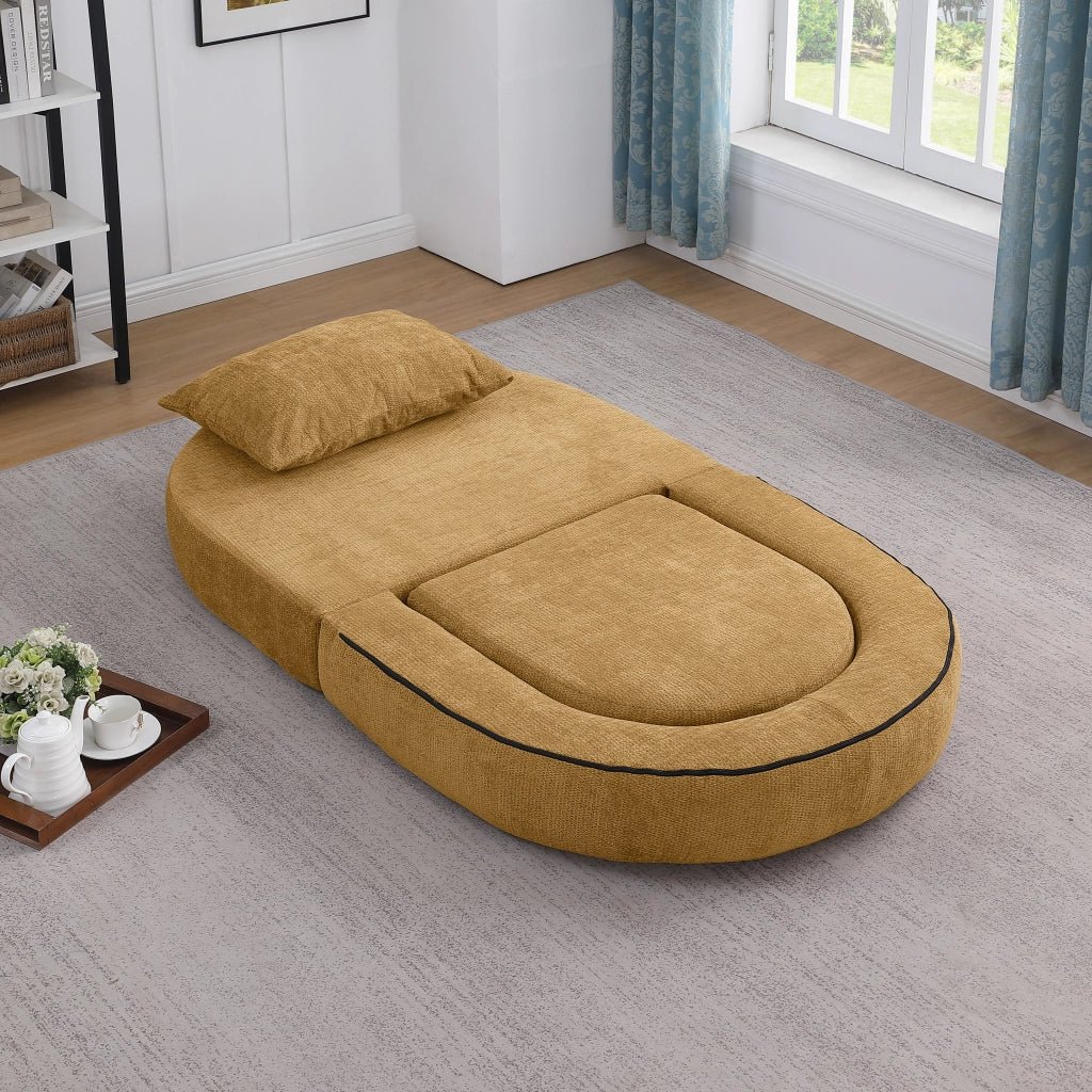 DIVANO Modulare Sezionale, stile minimal, Chenille giallo