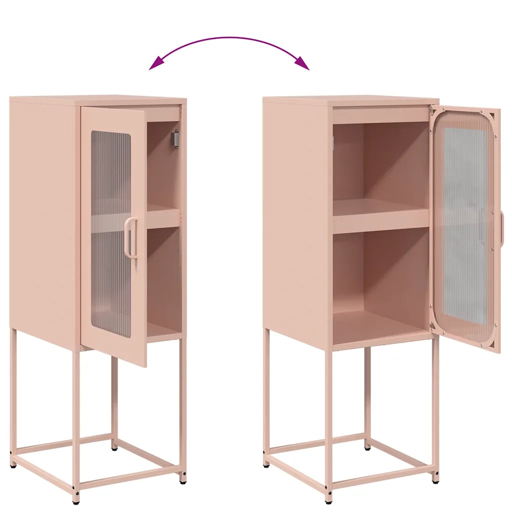 Credenza Rosa 36x39x107 cm in Acciaio Laminato a Freddo 853399