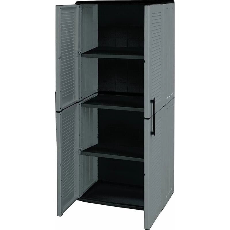 ARMADIO ALTO IN POLIPROPILENE CON 2 ANTE E 3 RIPIANI  68 X 37 X H163 CM
