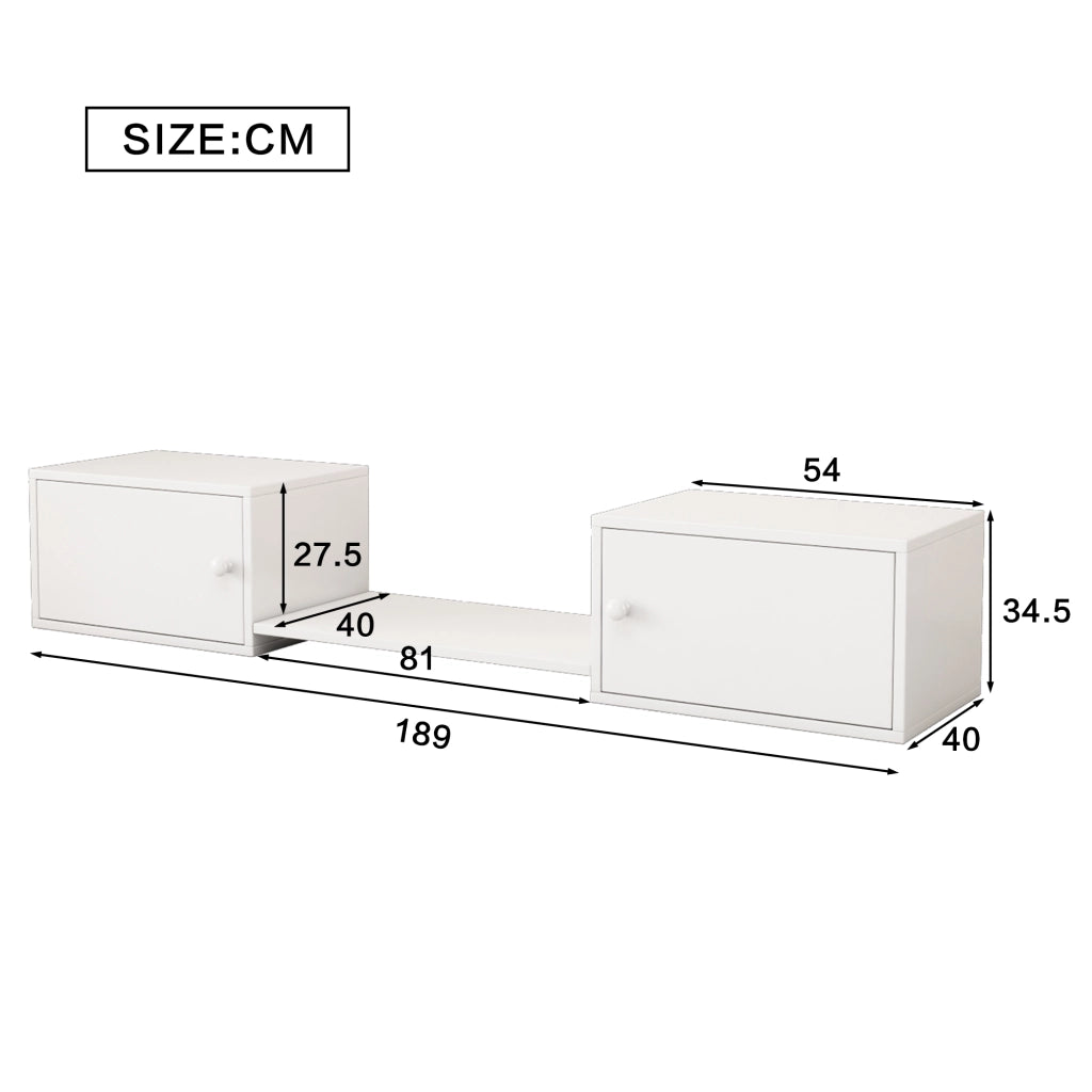 Mobile Portascarpe con 2 Ante e Panca per Ingresso o Sotto Letto in Legno Massello e MDF 189 x 40 x 34.5 cm Bianco