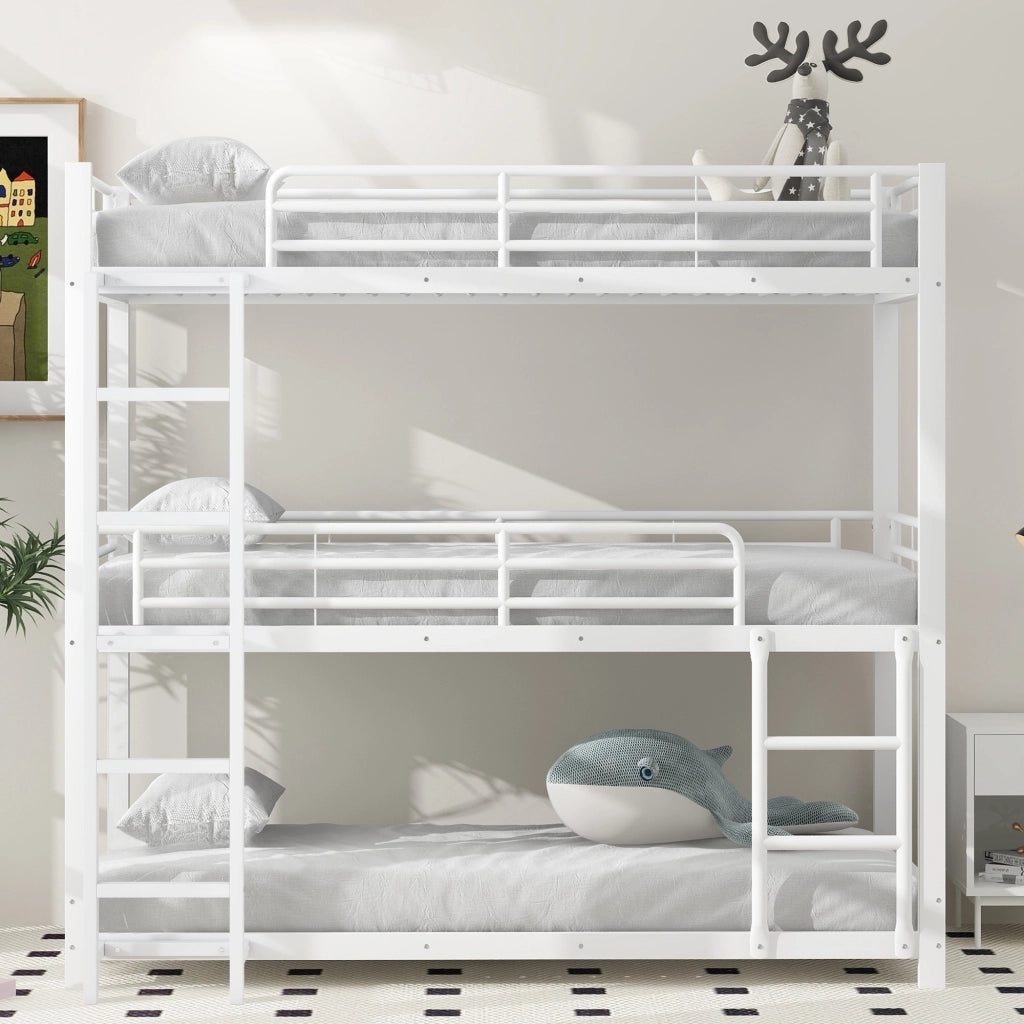Letto a castello triplo funzione metallo 90x200 cm