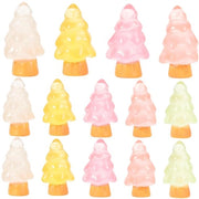 Miniature Alberi da Natale 16 pezzi - Decorazione di Natale luminosa - Figure in resina - Duraturo - Dimensioni 2x1,5 cm - Ideali per la decorazione DIY - Decorazione per albero di Natale