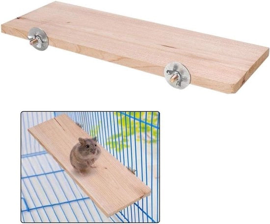 Piattaforma per piccoli roditori in legno - Piattaforma di sostegno in legno naturale per topo, chinchilla, ratto - Pedale per animali domestici per masticare e giocare - Giocattolo decorativo habitat per scoiattolo - Disegno rettangolare