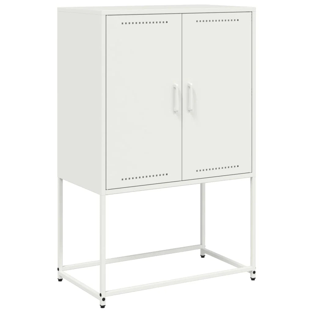 Buffet credenza cassettiera mobiletto mobile contenitore organizer cucina soggiorno salotto alto 68,5 x 38,5 x 107 cm acciaio bianco 02_0032481