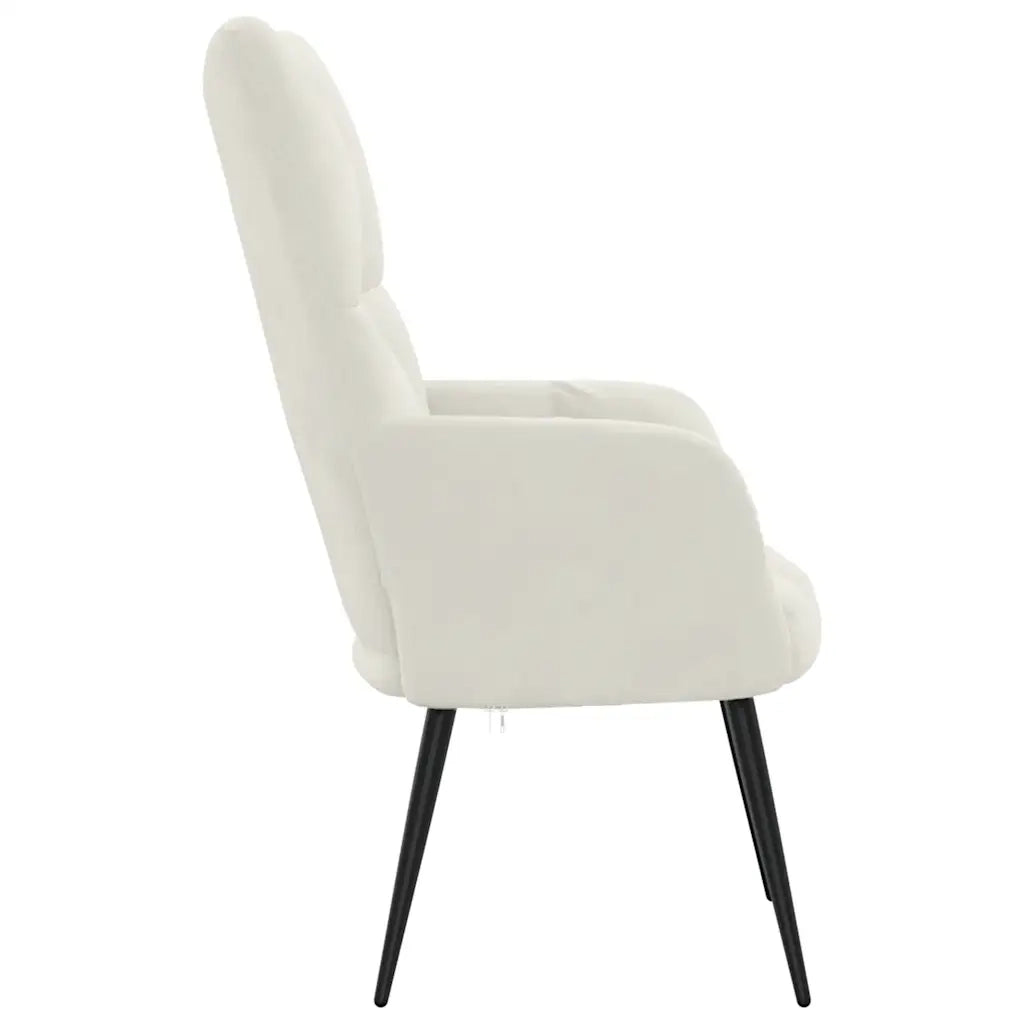Poltrona Relax Bianco Crema in Velluto cod mxl 6735