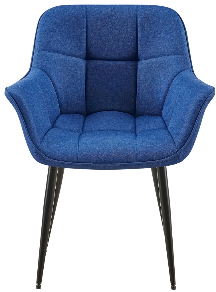 Sedia da pranzo Roseville blu,Tessuto