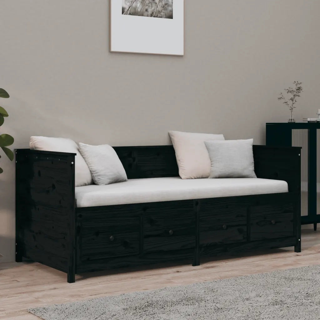 Dormeuse Nera 75x190 cm in Legno Massello di Pino 820920