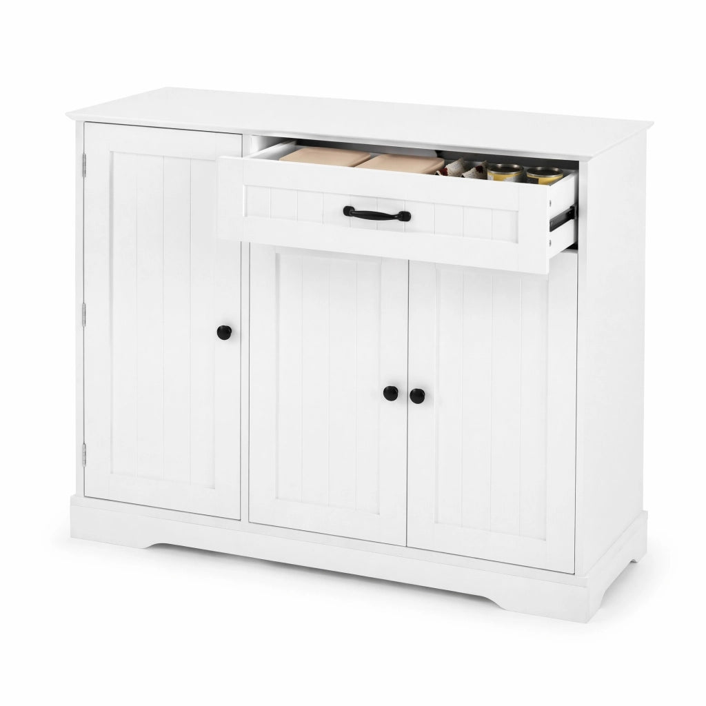 Credenza moderna con 3 porte e 1 cassetto; MDF bianco