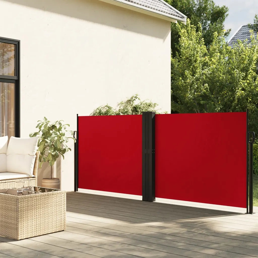 Tenda Laterale Retrattile-Tenda laterale da giardino Rossa 140x1200 cm