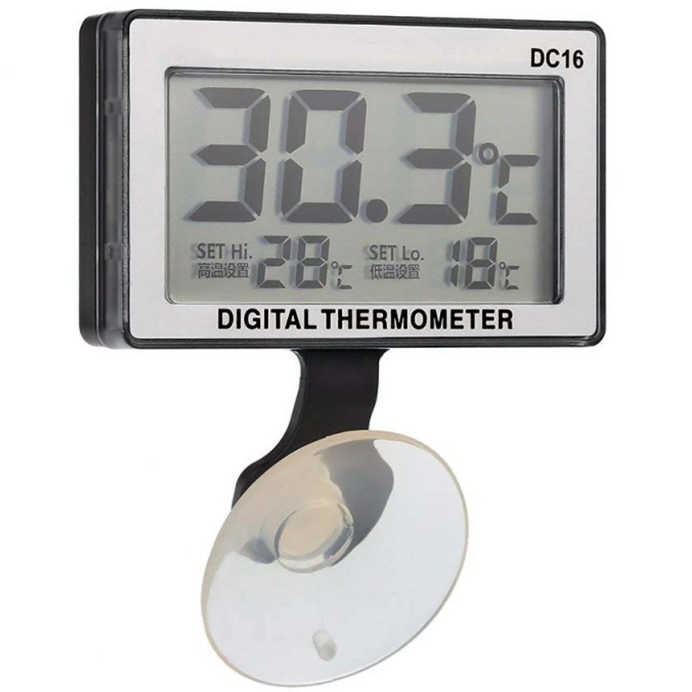 Trade Shop - Termometro Lcd Digitale Ventosa Sommergibile Allarme Alta Bassa Acquario Pesci -