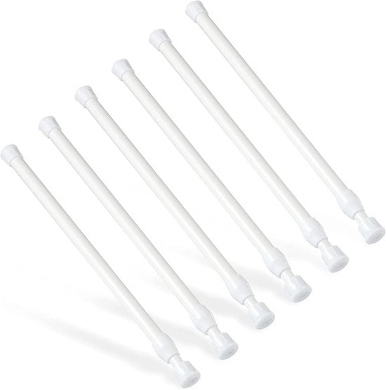 Maniglie per tende - senza fori - 6 pezzi - bianco - 30 a 50 cm