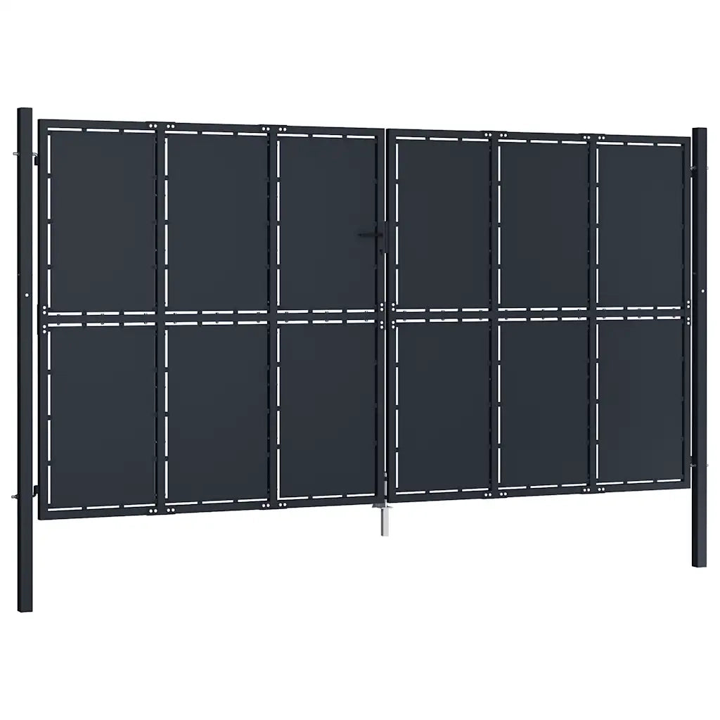 Cancello da Giardino in Acciaio 400x200 cm Antracite 144534