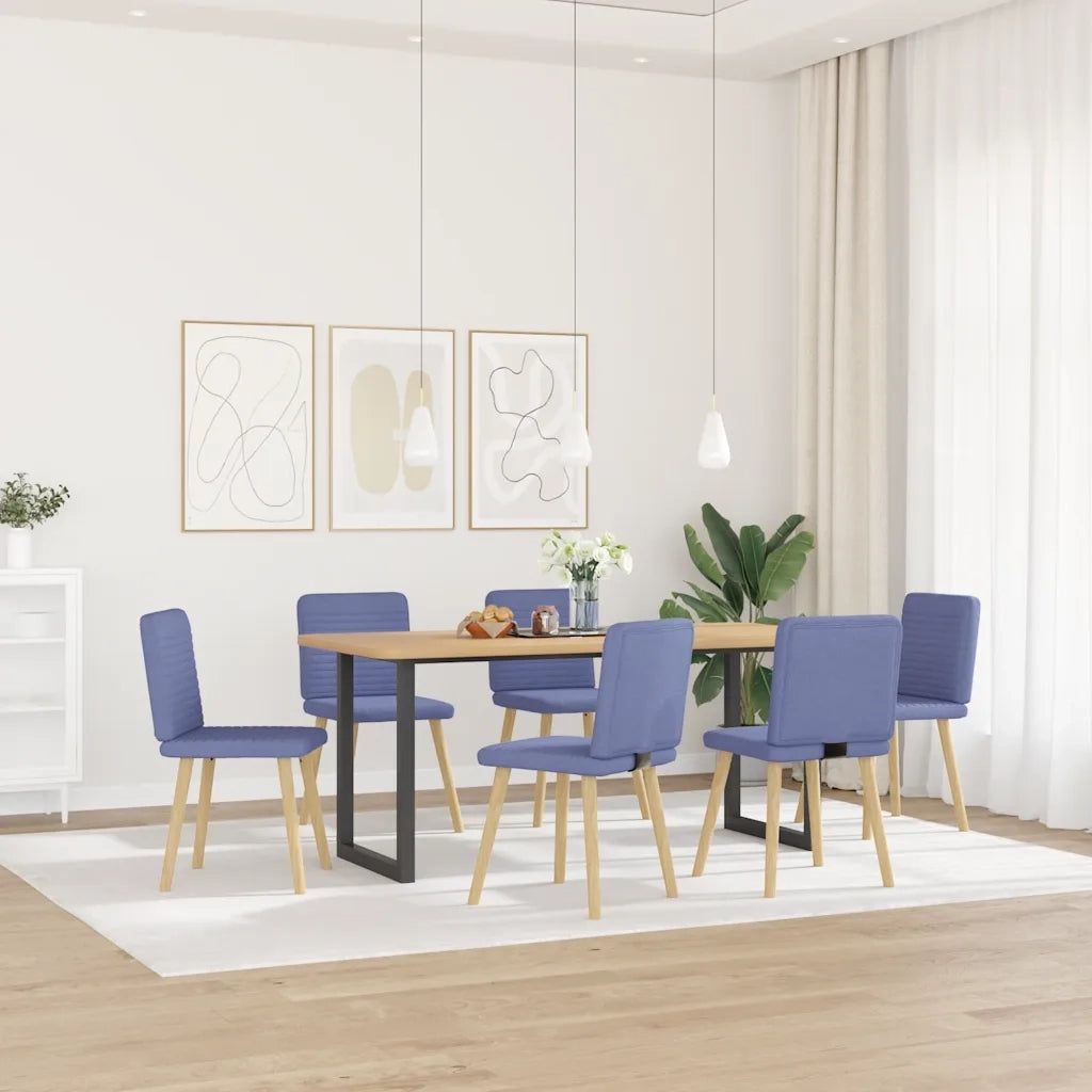 Sedie da Pranzo 6 pz Blu Jeans in Tessuto 3315524