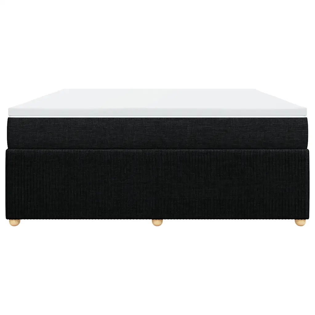 Giroletto a Molle con Materasso Nero 180x200 cm in Tessuto